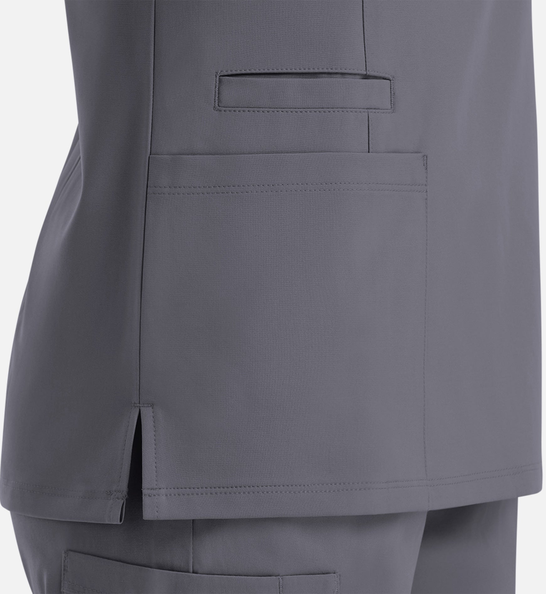 Momentum 5001 Women's Double V-Neck Top Pewter