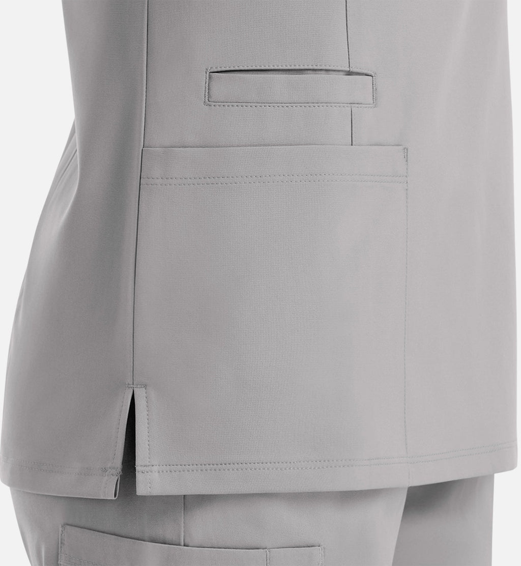 Momentum 5001 Women's Double V-Neck Top Quiet Grey
