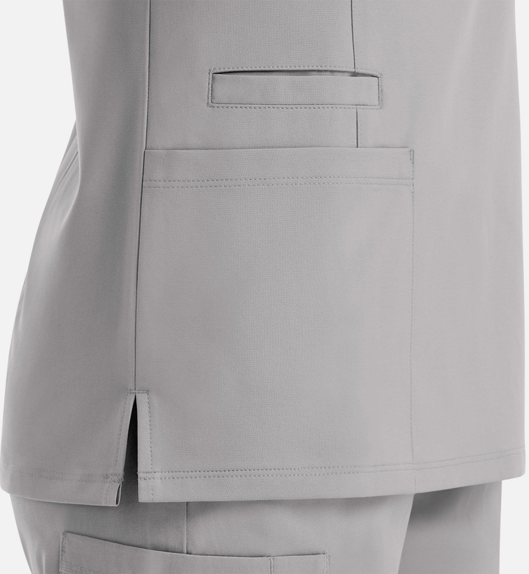 Momentum 5001 Women's Double V-Neck Top Quiet Grey