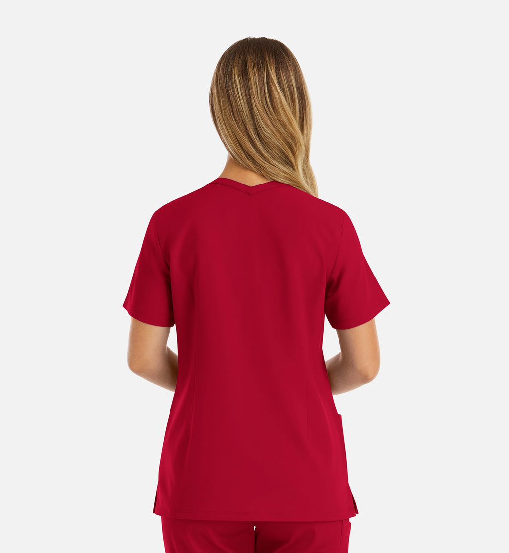 Momentum 5001 Women's Double V-Neck Top Red