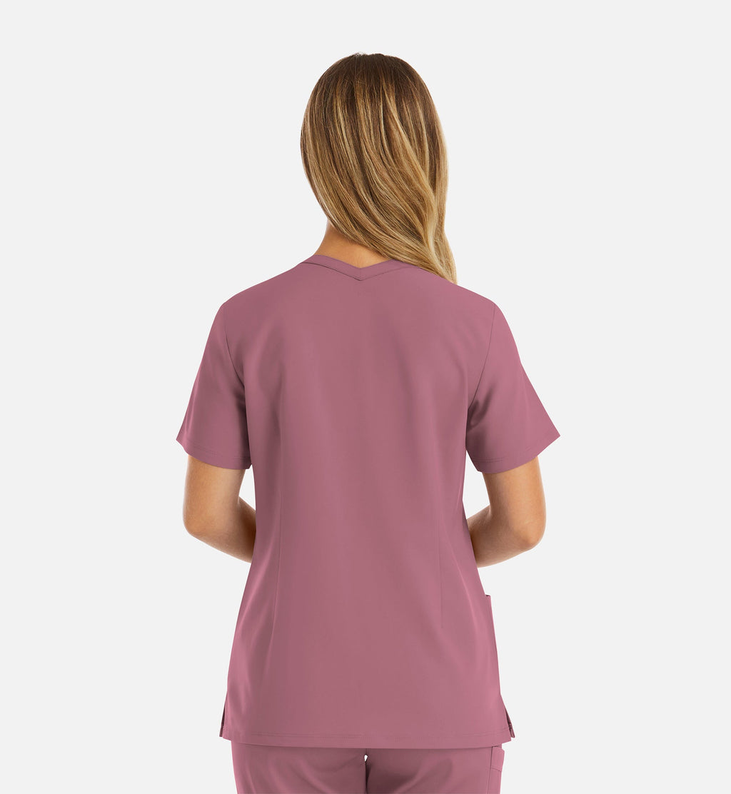 Momentum 5001 Women's Double V-Neck Top Rose