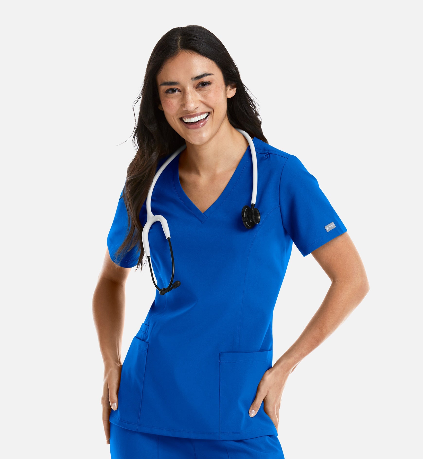 Momentum 5001 Women's Double V-Neck Top Royal Blue