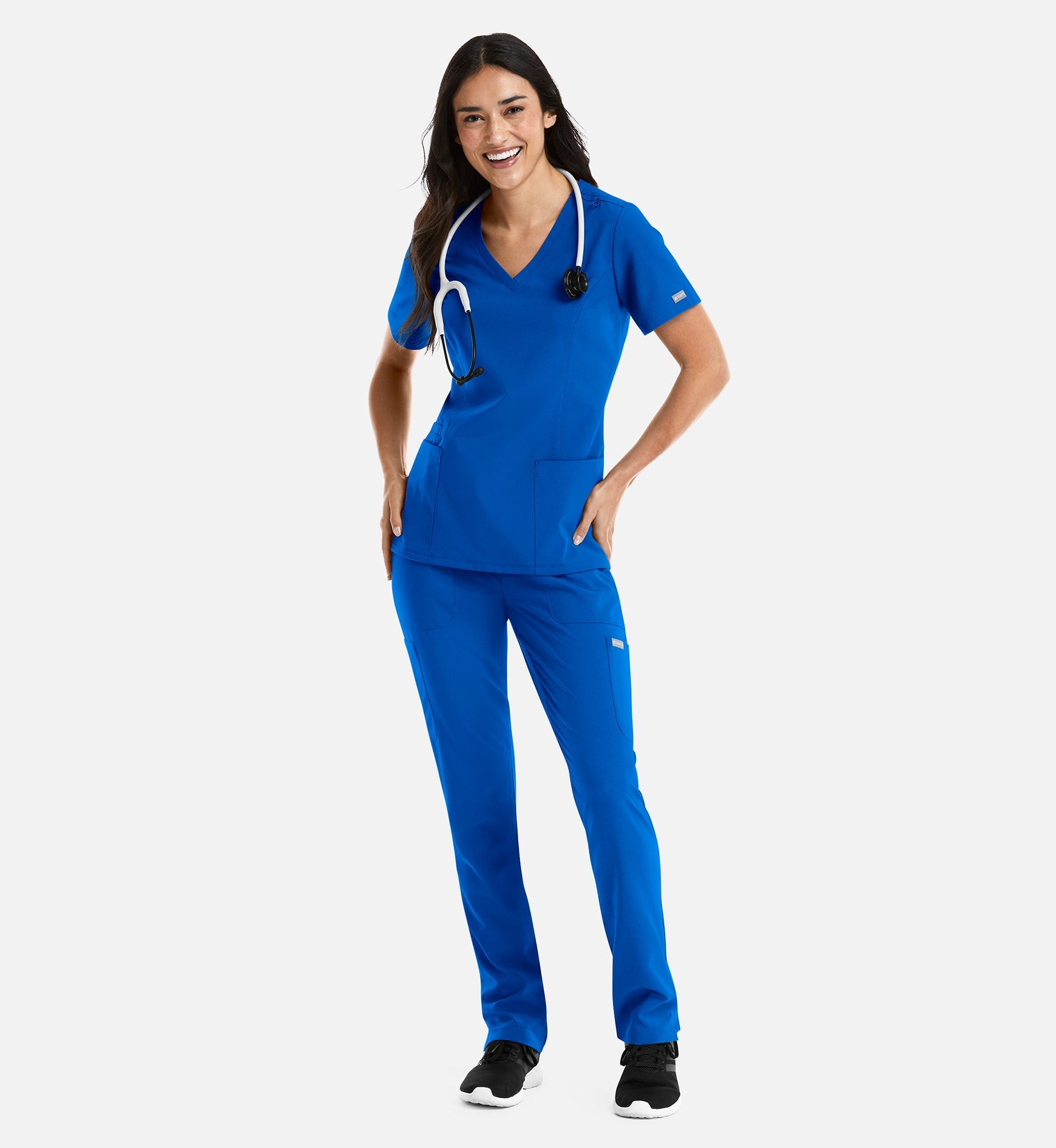 Momentum 5001 Women's Double V-Neck Top Royal Blue