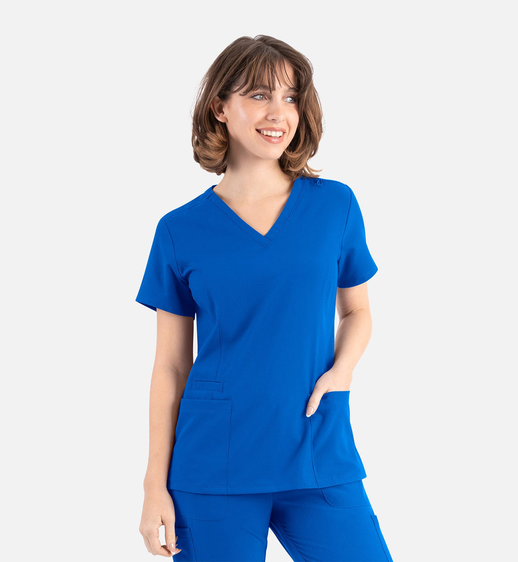 Momentum 5001 Women's Double V-Neck Top Royal Blue