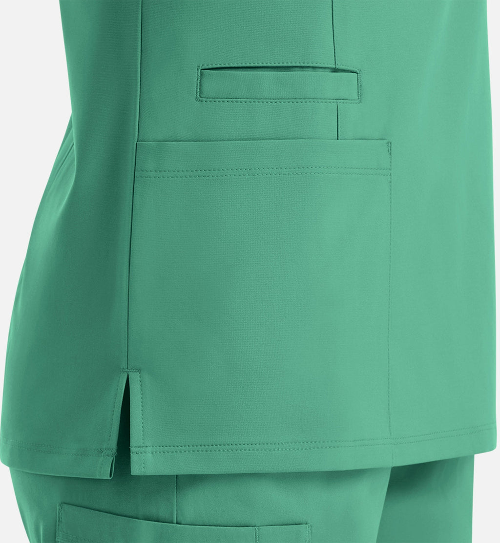 Momentum 5001 Women's Double V-Neck Top Surgical Green