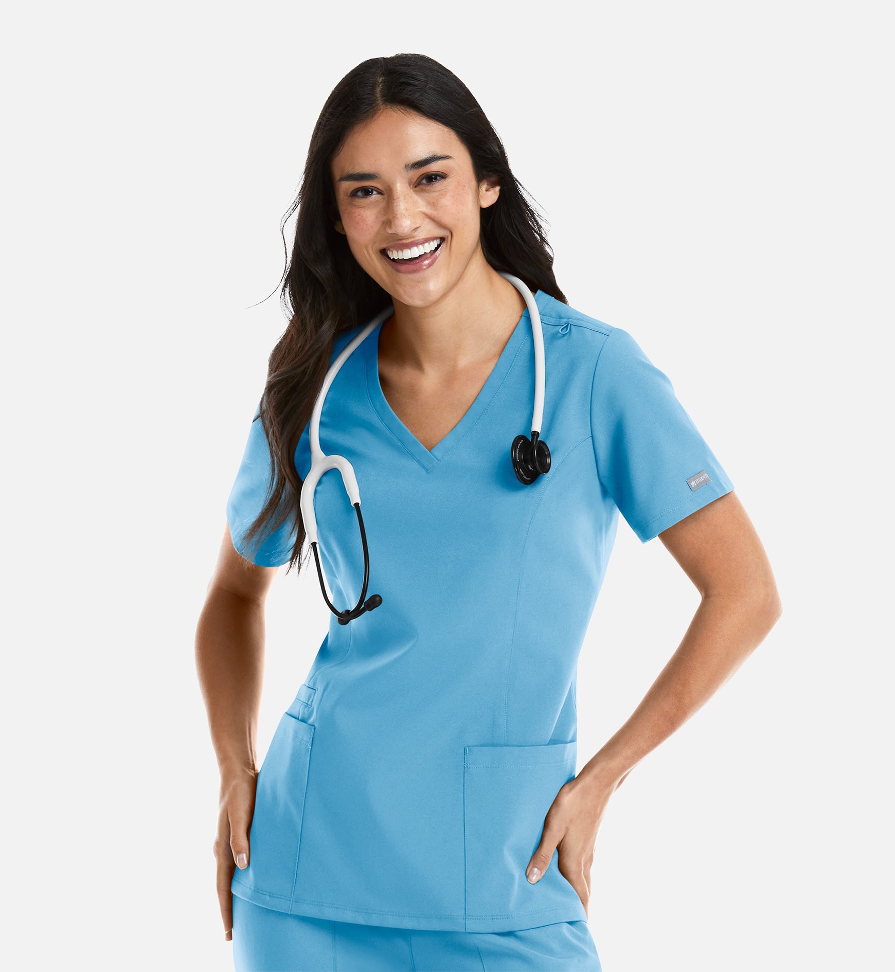 Momentum 5001 Women's Double V-Neck Top Turquoise