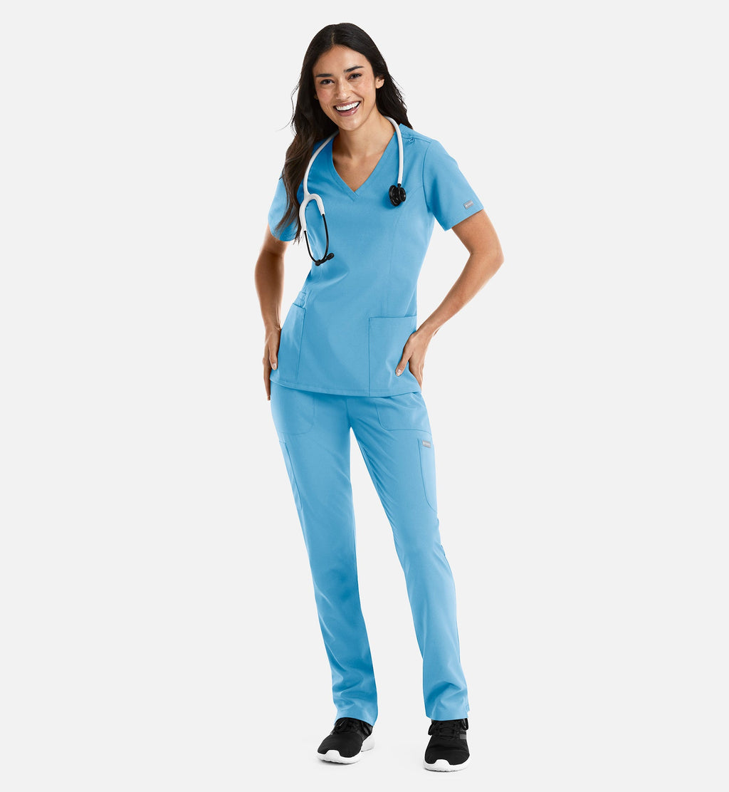 Momentum 5001 Women's Double V-Neck Top Turquoise
