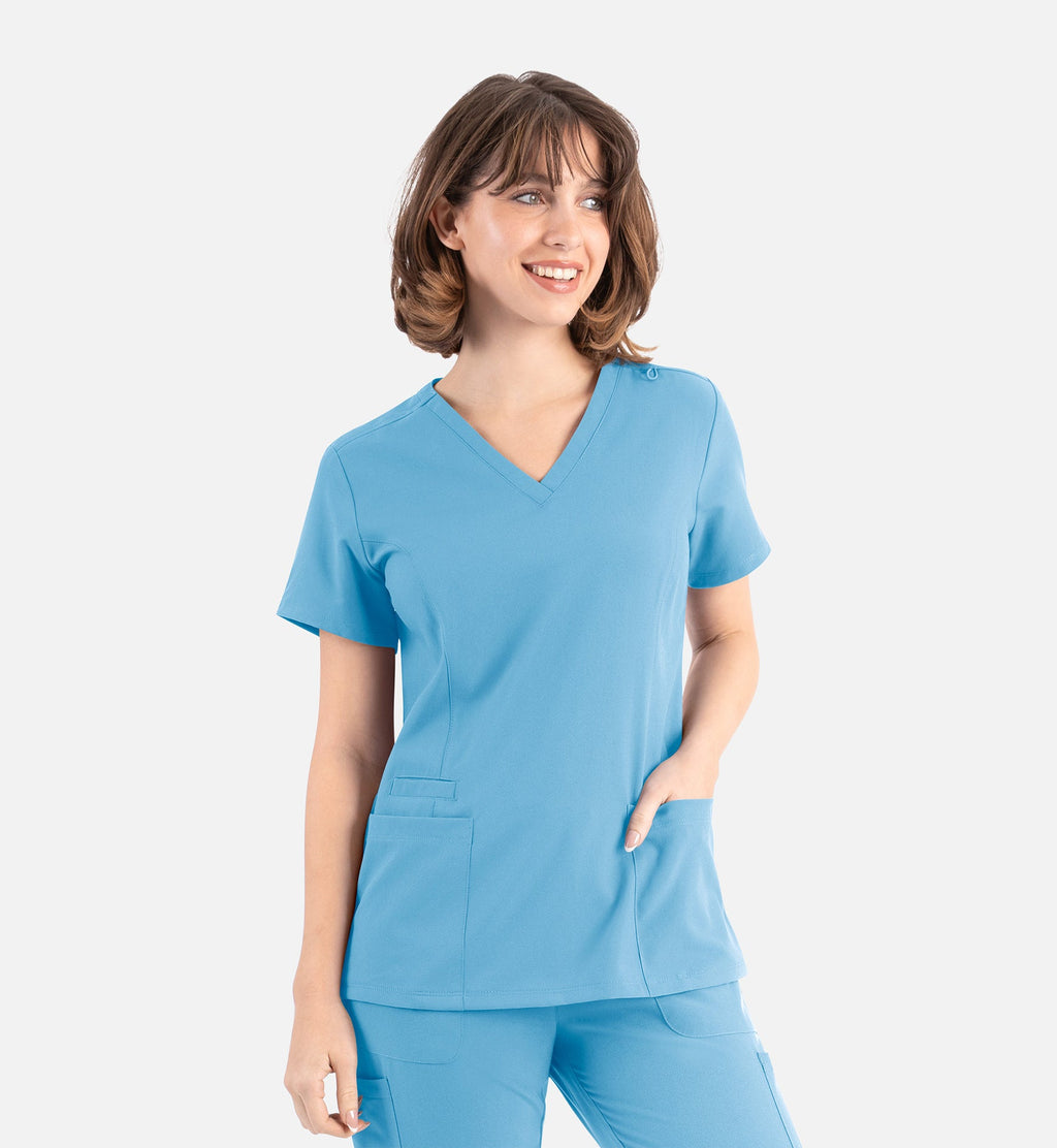 Momentum 5001 Women's Double V-Neck Top Turquoise