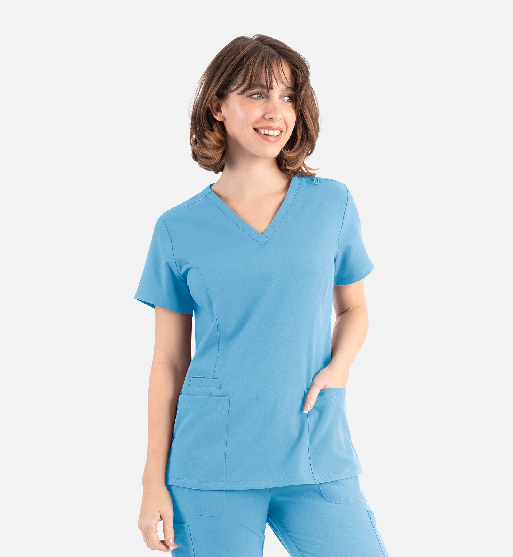 Momentum 5001 Women's Double V-Neck Top Turquoise