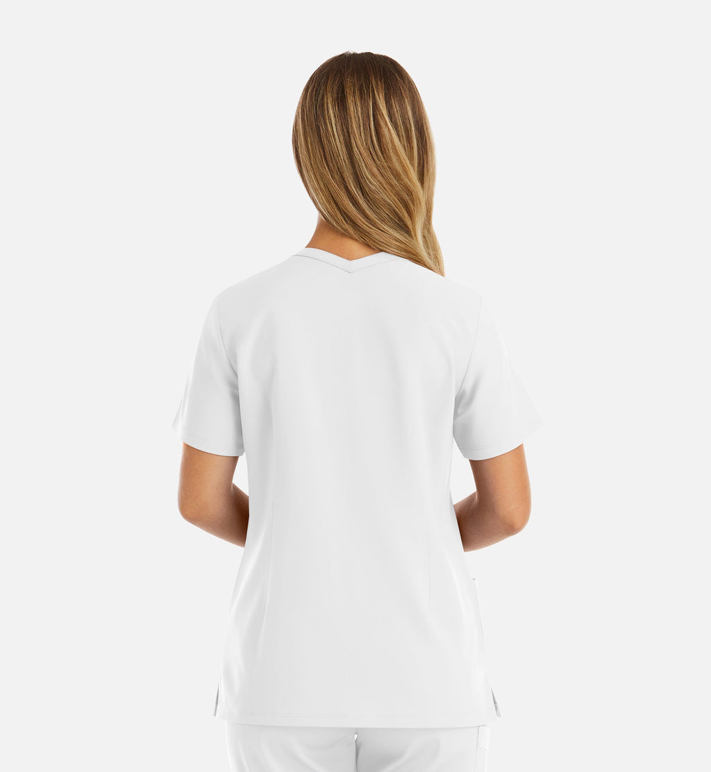Momentum 5001 Women's Double V-Neck Top White
