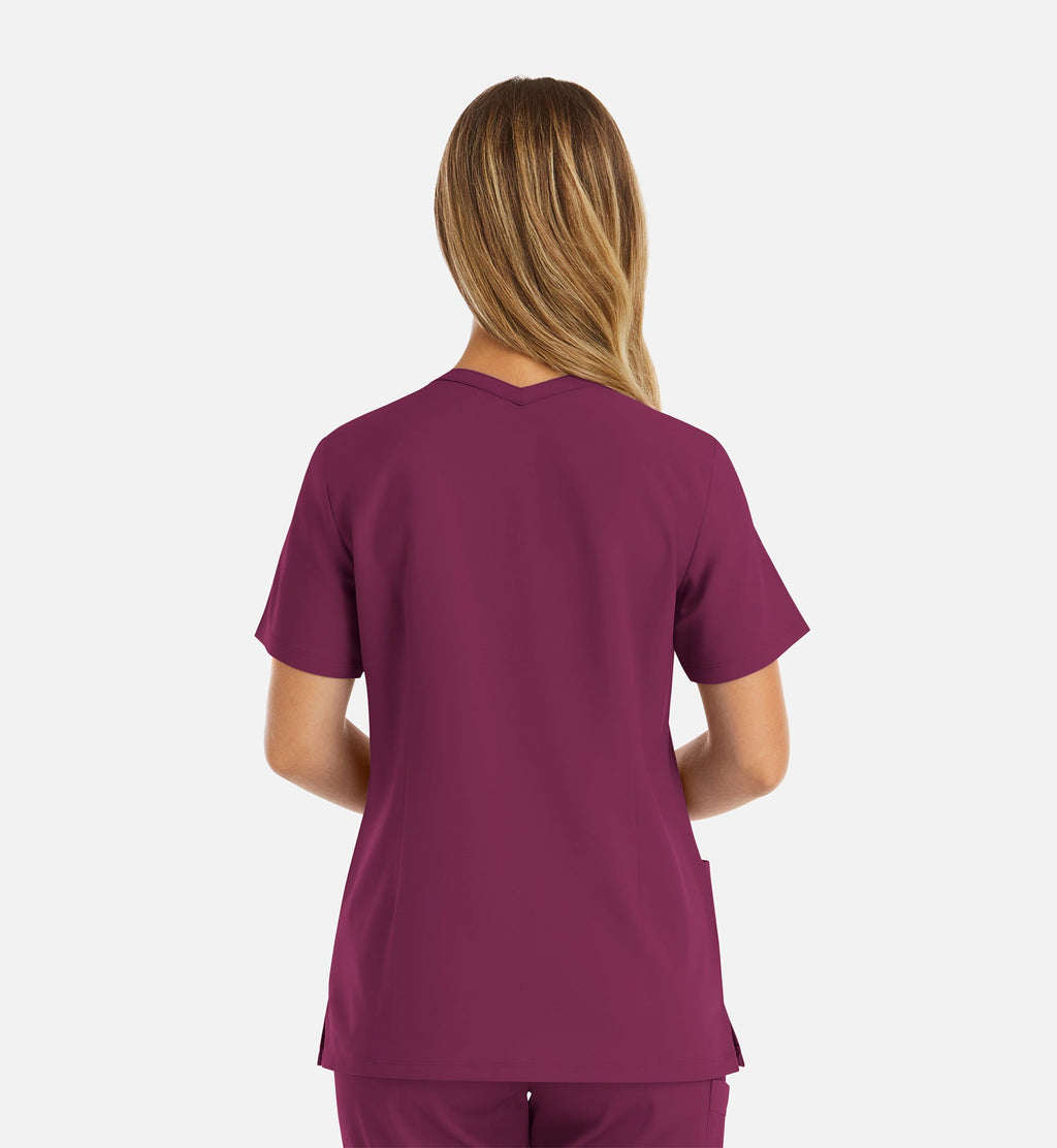 Momentum 5001 Women's Double V-Neck Top Wine