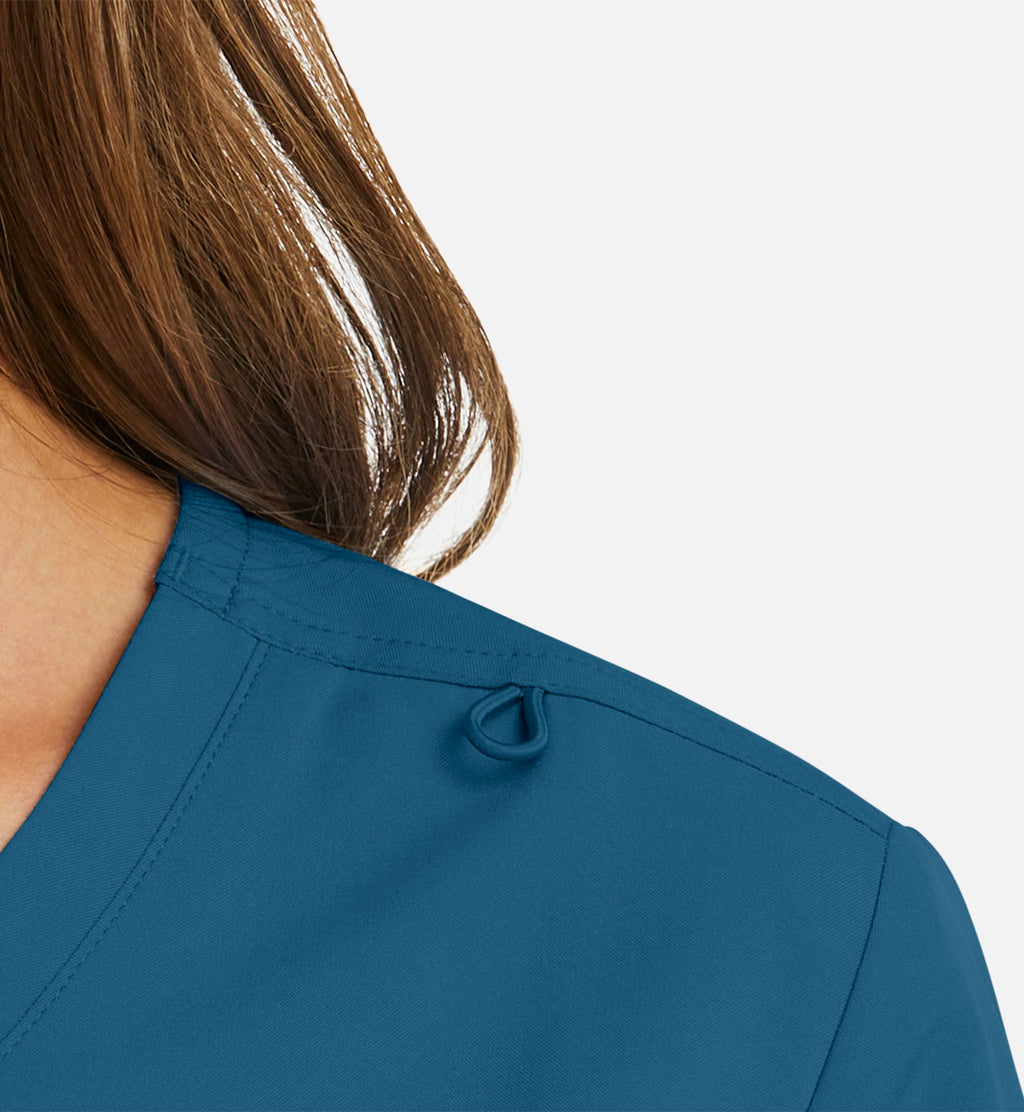 Momentum 5002 Women's Mock Wrap Top Caribbean Blue