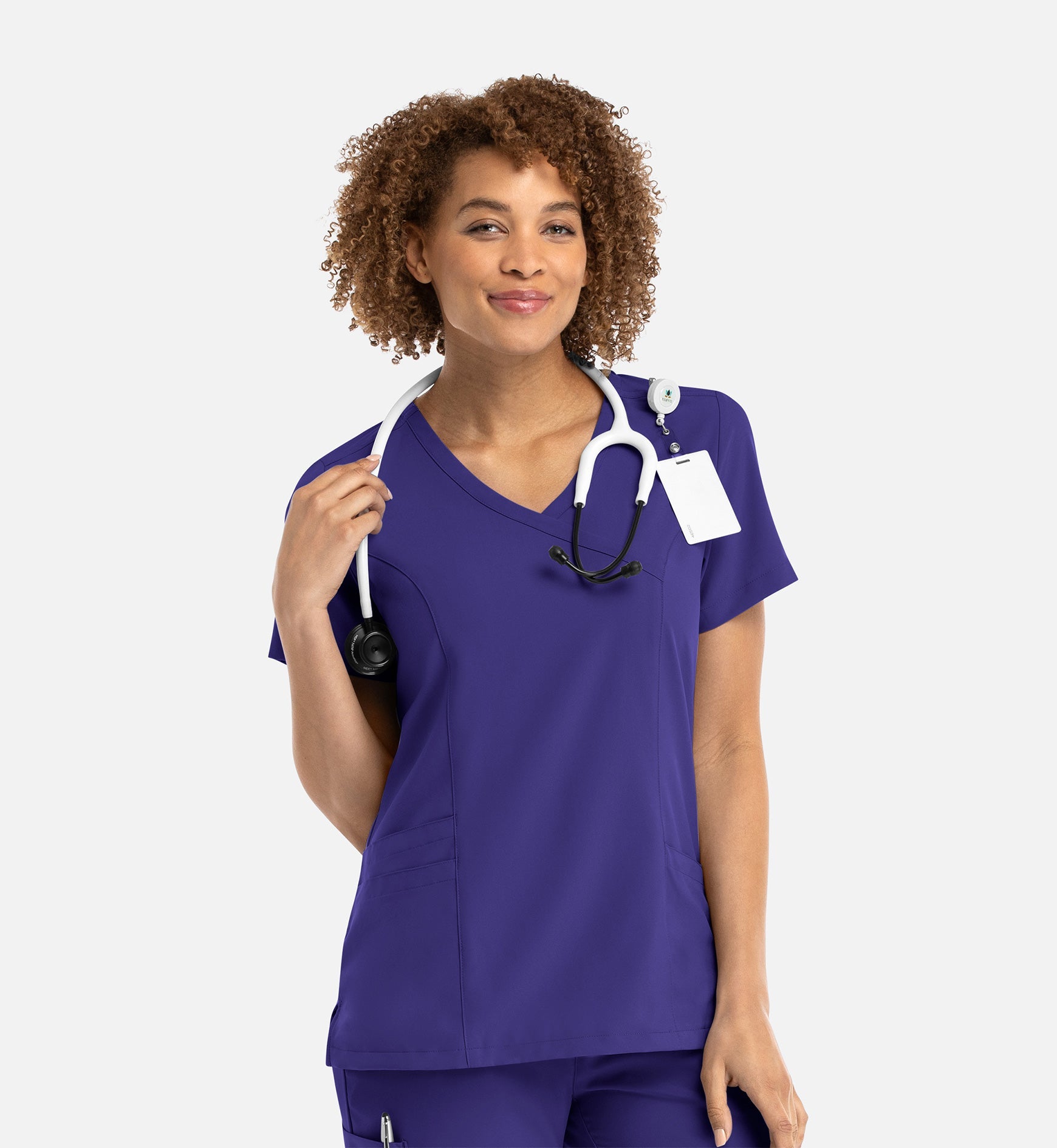 Momentum 5002 Women's Mock Wrap Top Grape