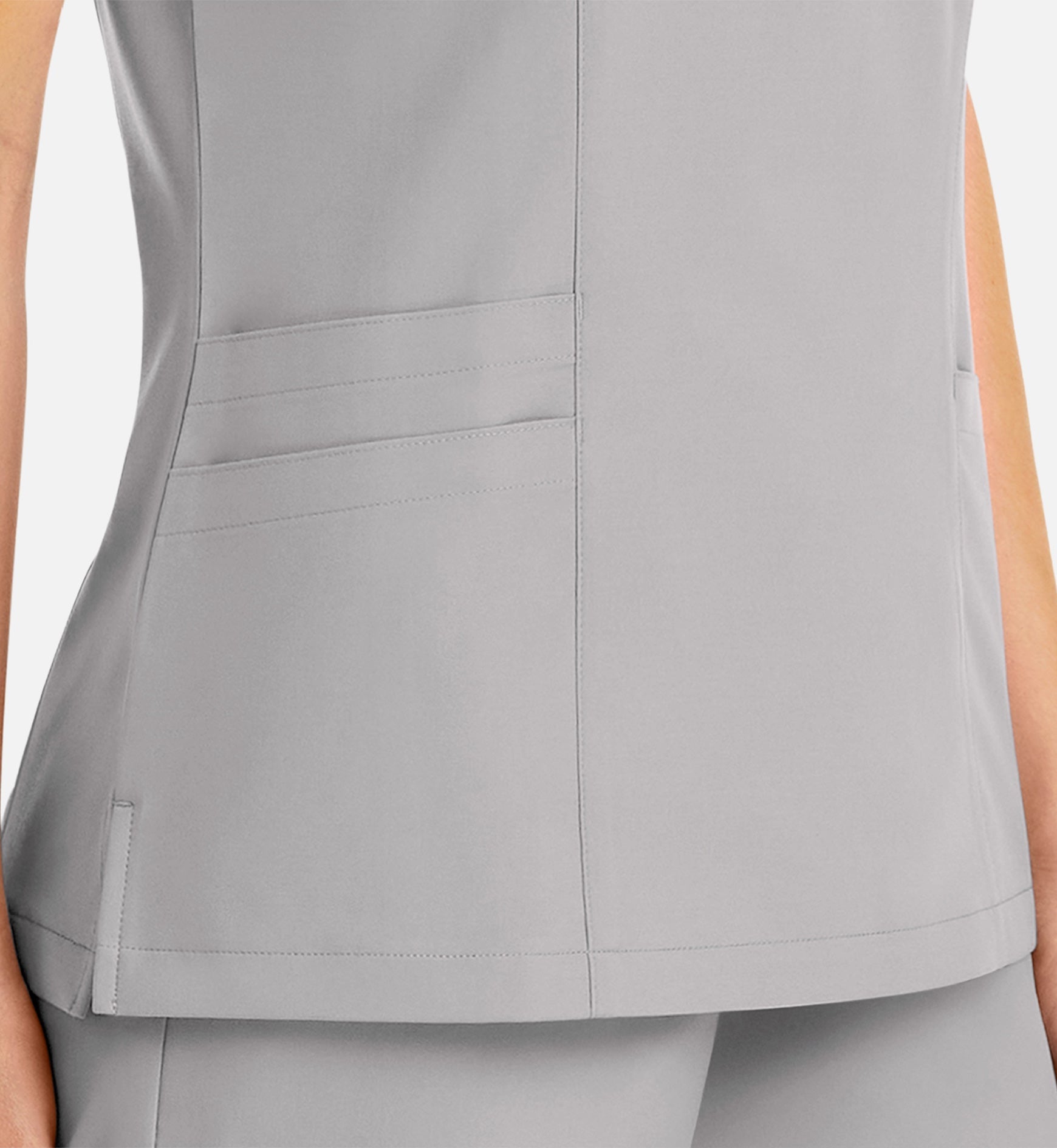 Momentum 5002 Women's Mock Wrap Top Quiet Grey