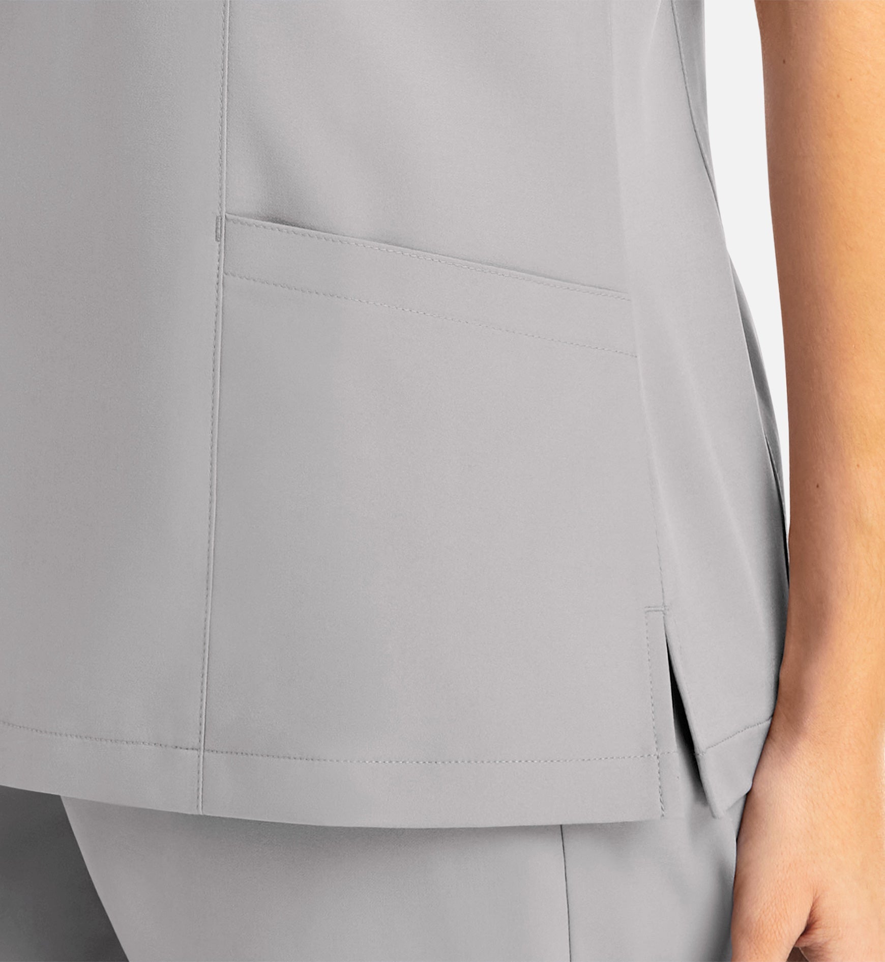 Momentum 5002 Women's Mock Wrap Top Quiet Grey