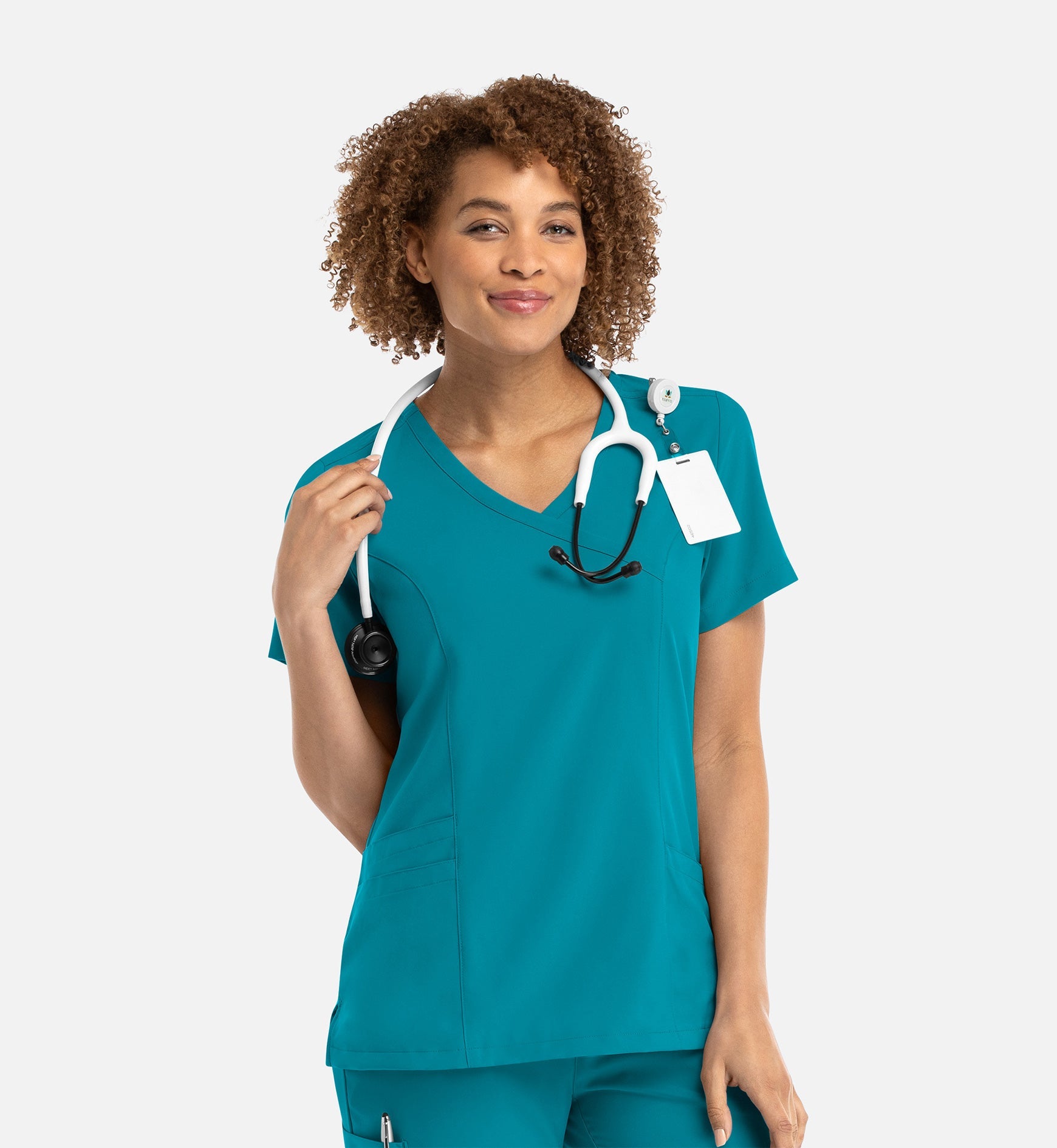 Momentum 5002 Women's Mock Wrap Top Teal