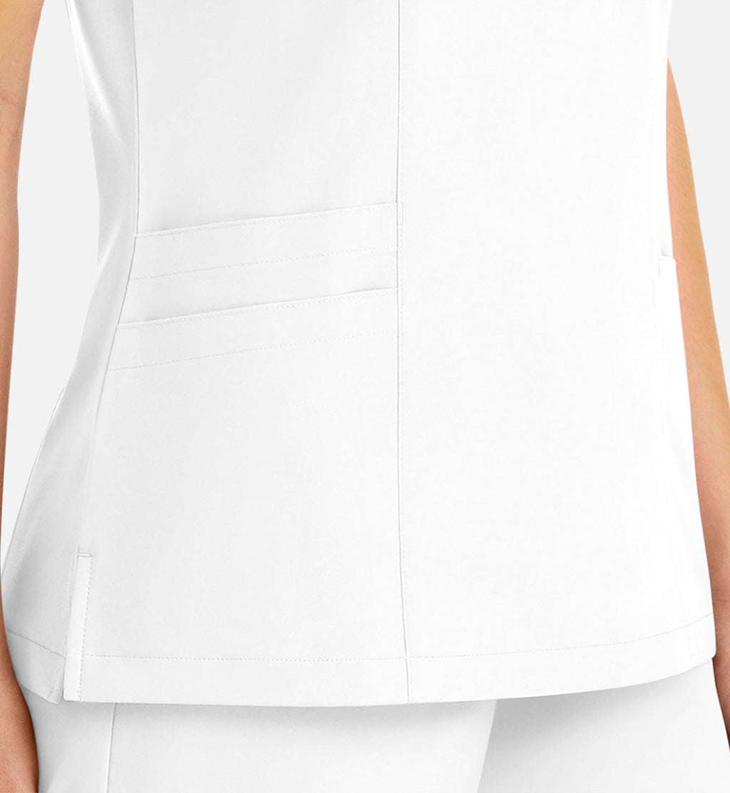 Momentum 5002 Women's Mock Wrap Top White