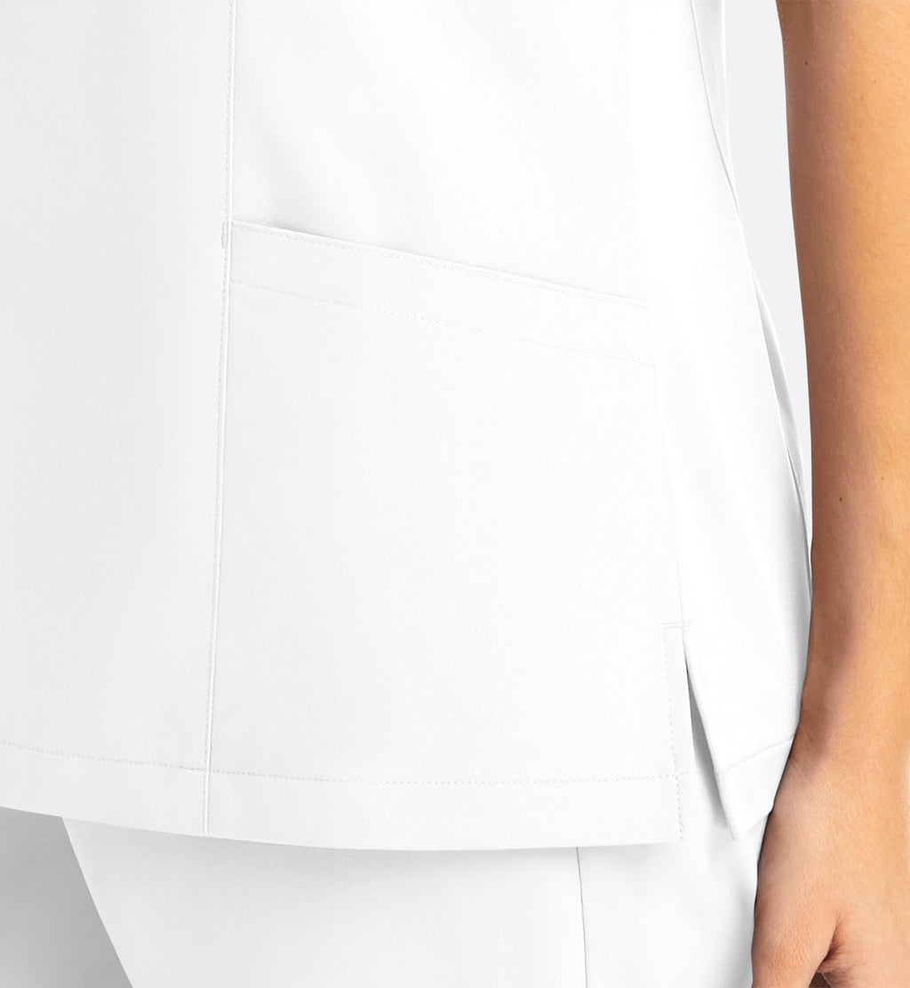 Momentum 5002 Women's Mock Wrap Top White