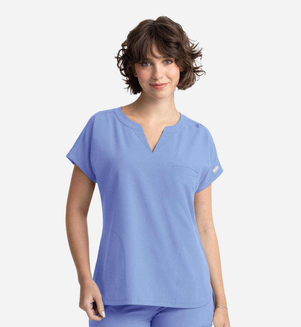Momentum 5003 Women's Tuckable Dolman Top Ceil Blue