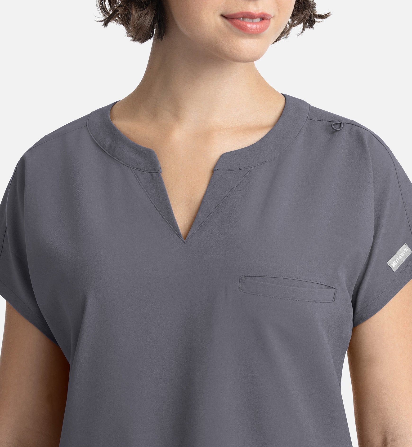 Momentum 5003 Women's Tuckable Dolman Top Pewter