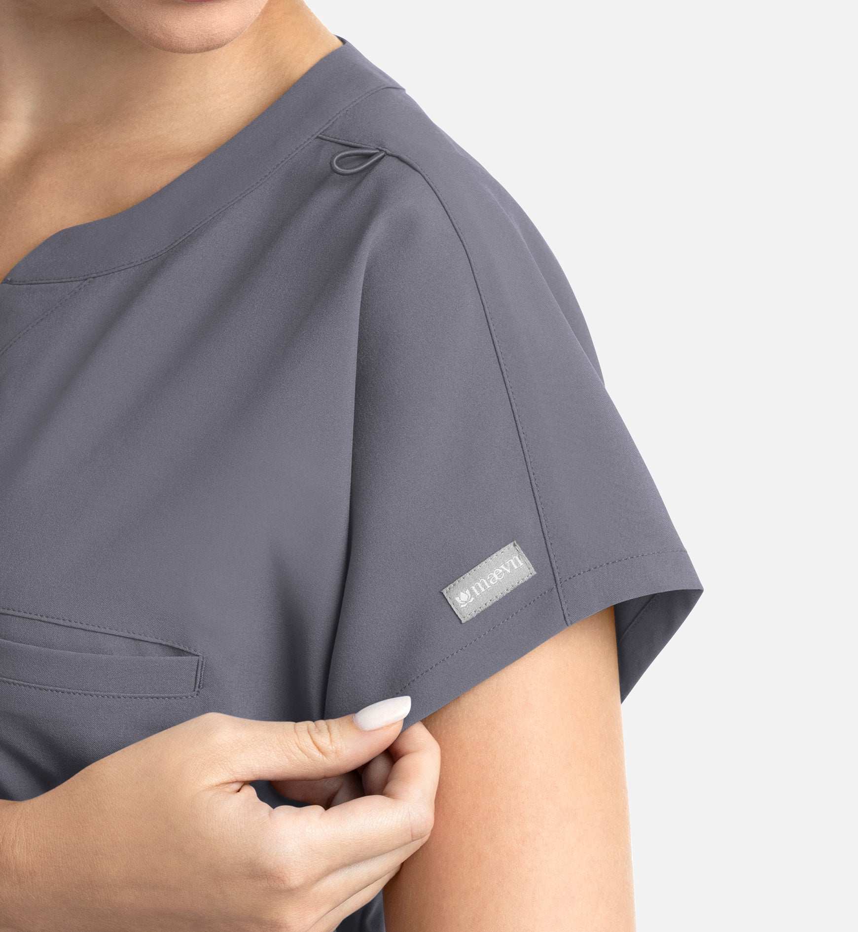 Momentum 5003 Women's Tuckable Dolman Top Pewter