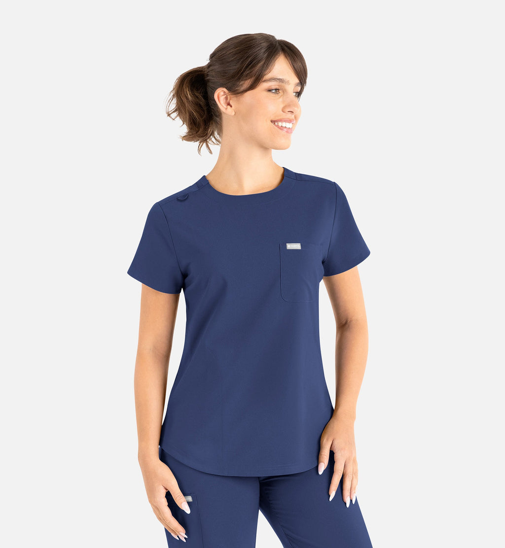 Momentum 5005 Women’s Tuckable Round Neck Top Navy