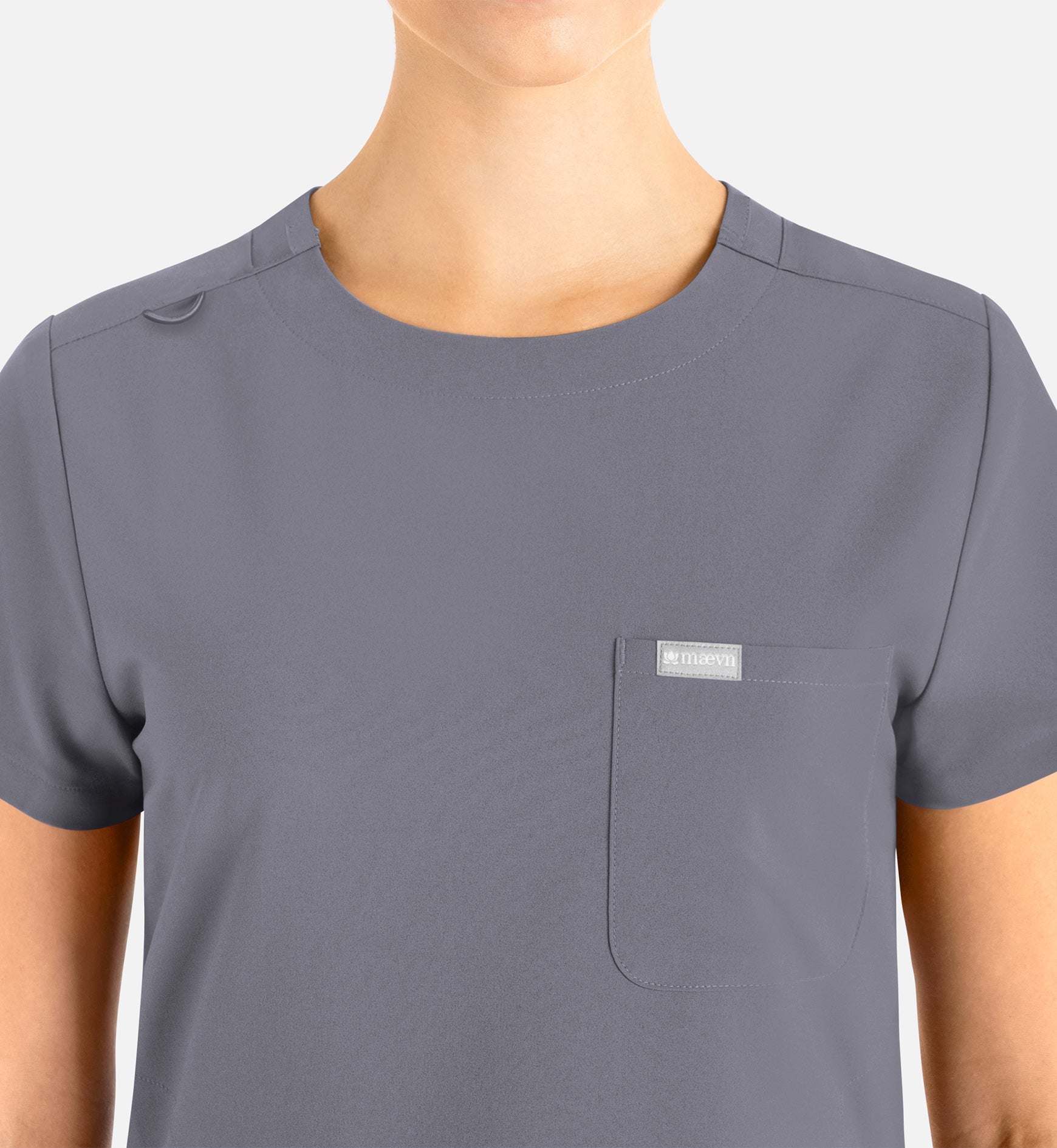 Momentum 5005 Women’s Tuckable Round Neck Top Pewter