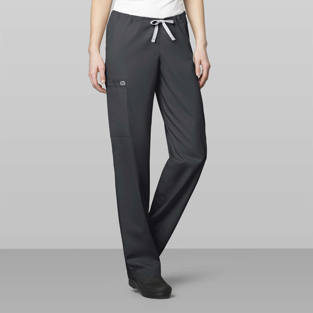 WonderWORK 500 Unisex Drawstring Cargo Scrub Pants Pewter