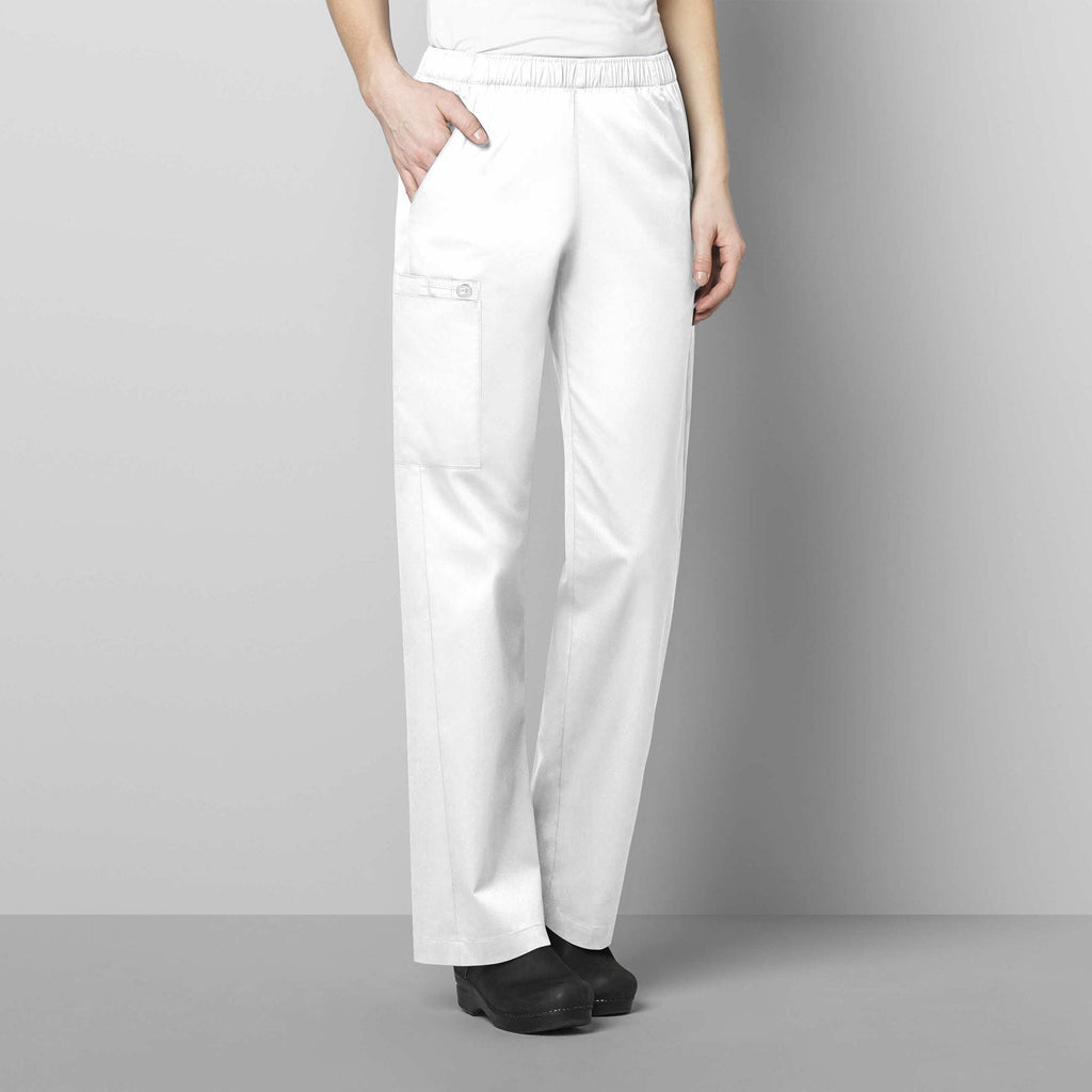 WonderWORK 501 Pull-On Cargo Scrub Pants White