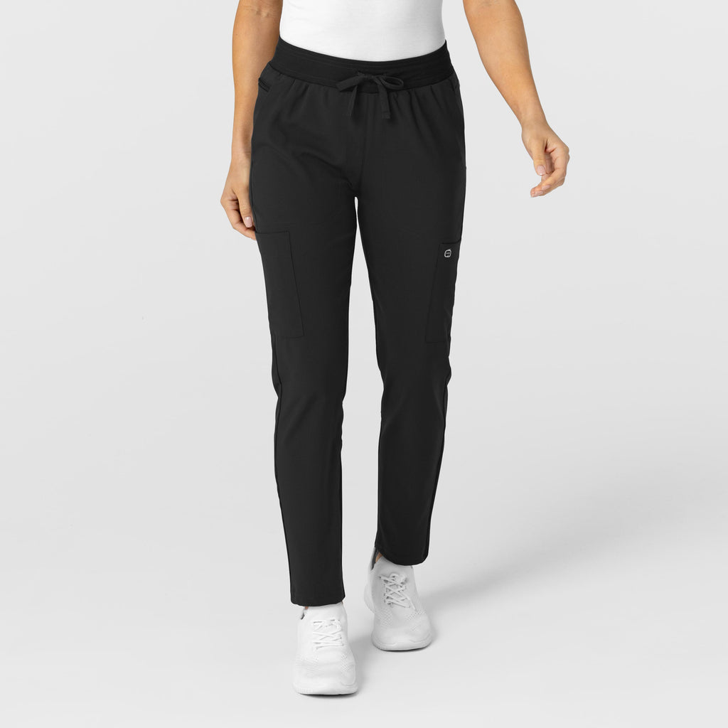 W123 5045 Flex-n-Reach Track Scrub Pants Black