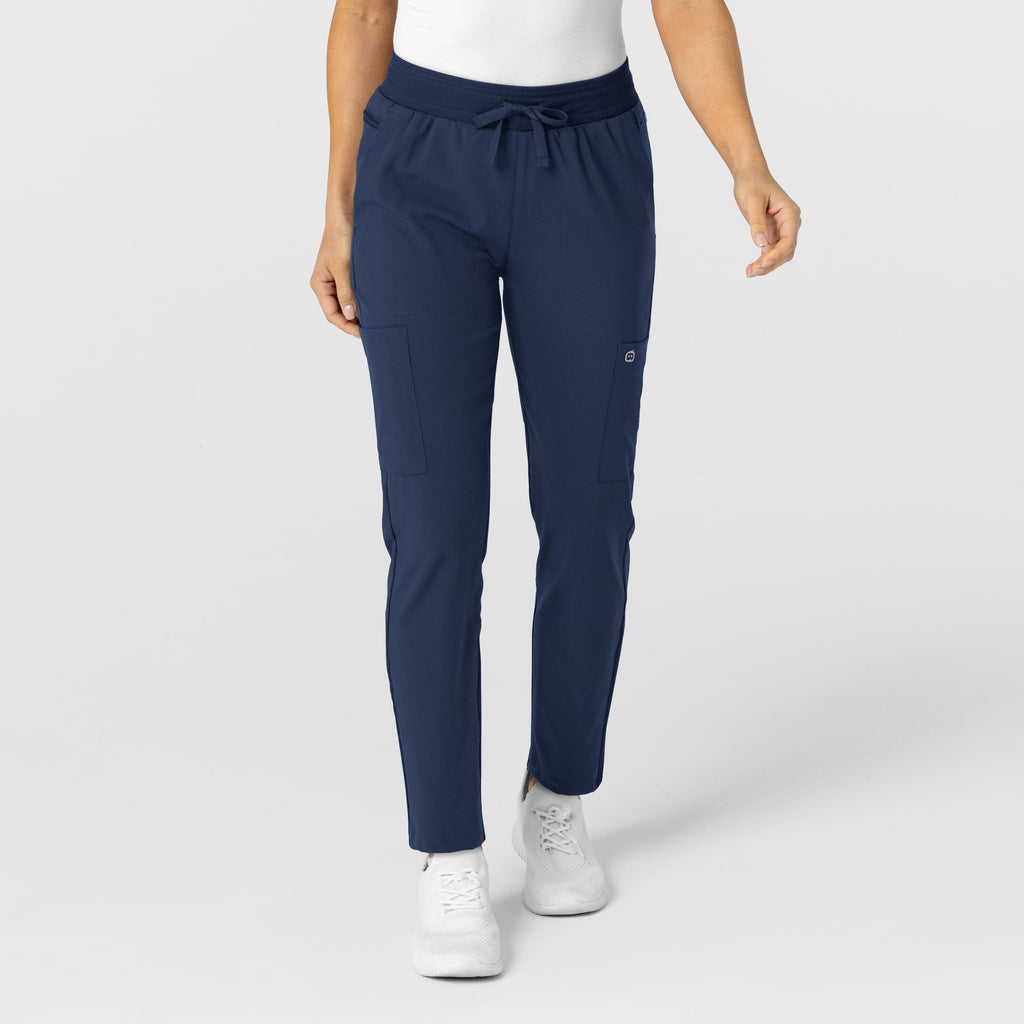 W123 5045 Flex-n-Reach Track Scrub Pants Navy
