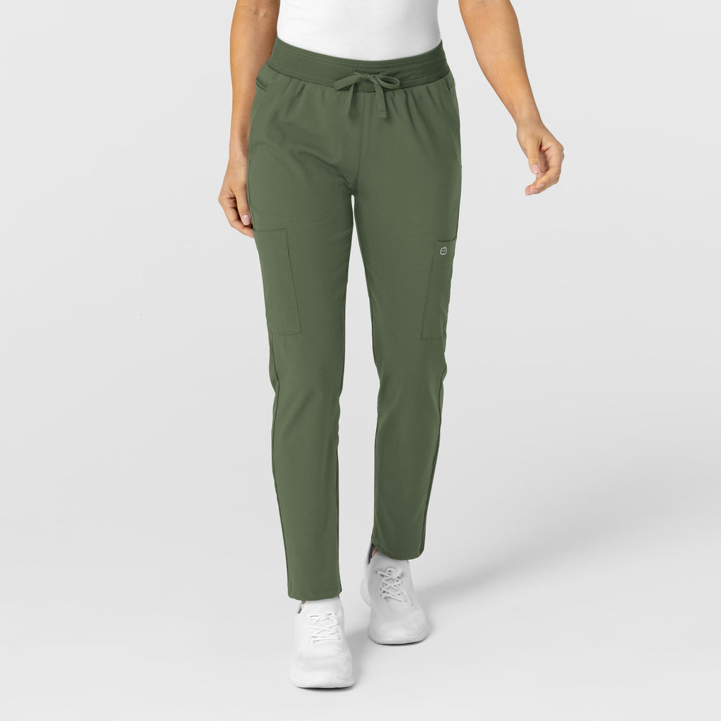 W123 5045 Flex-n-Reach Track Scrub Pants Olive