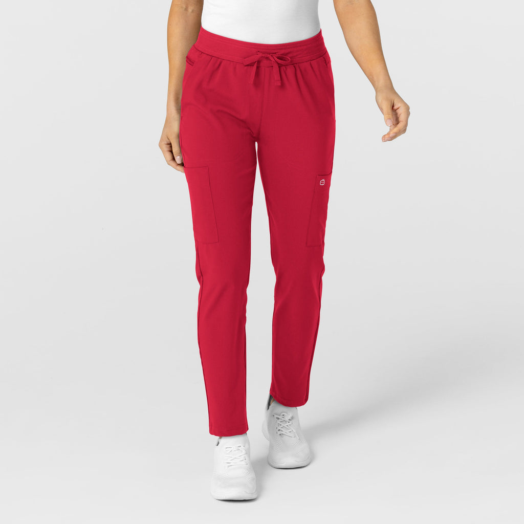 W123 5045 Flex-n-Reach Track Scrub Pants Red