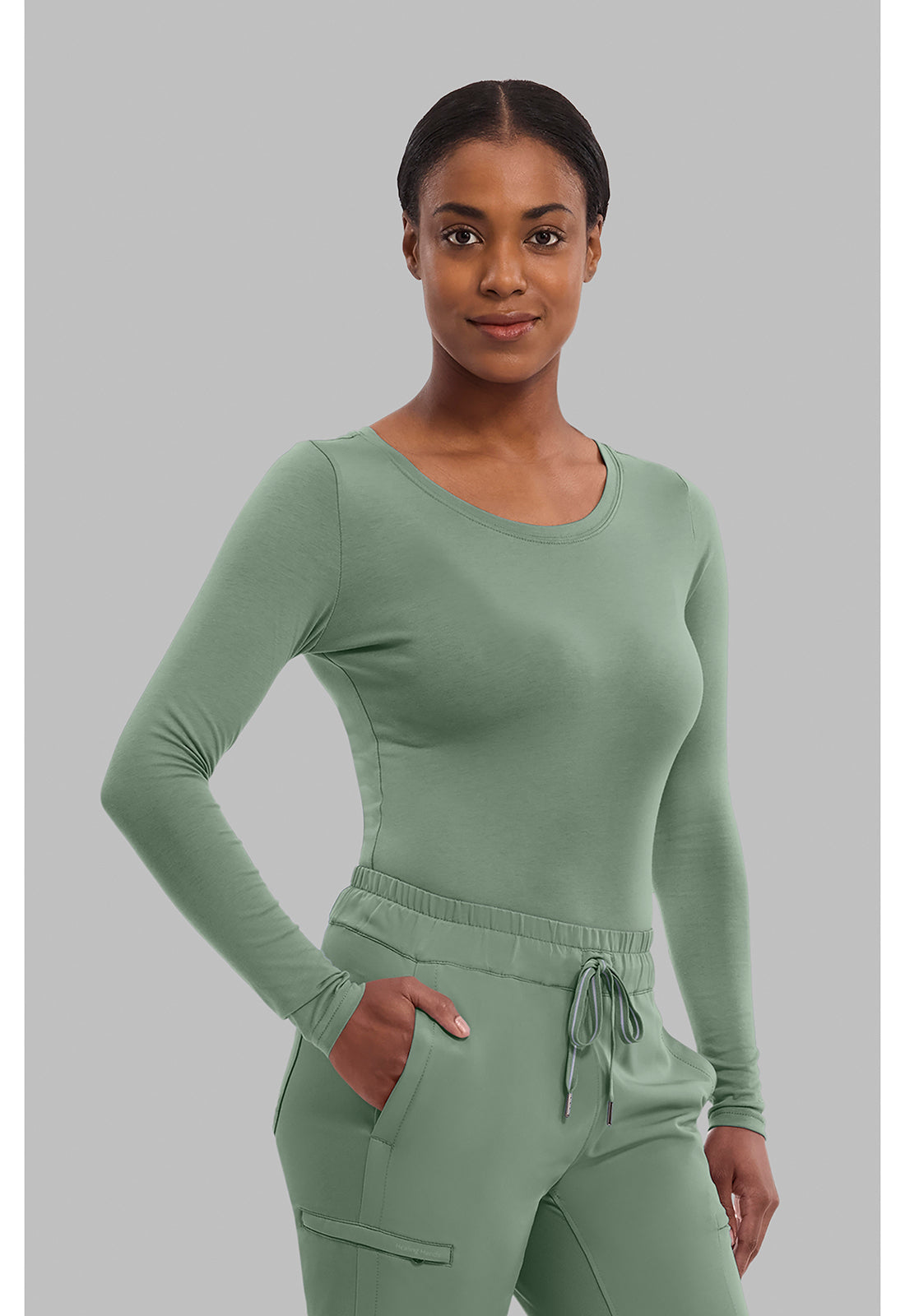 Knits 5047 Women's Melissa Scrub Top Acadia Green