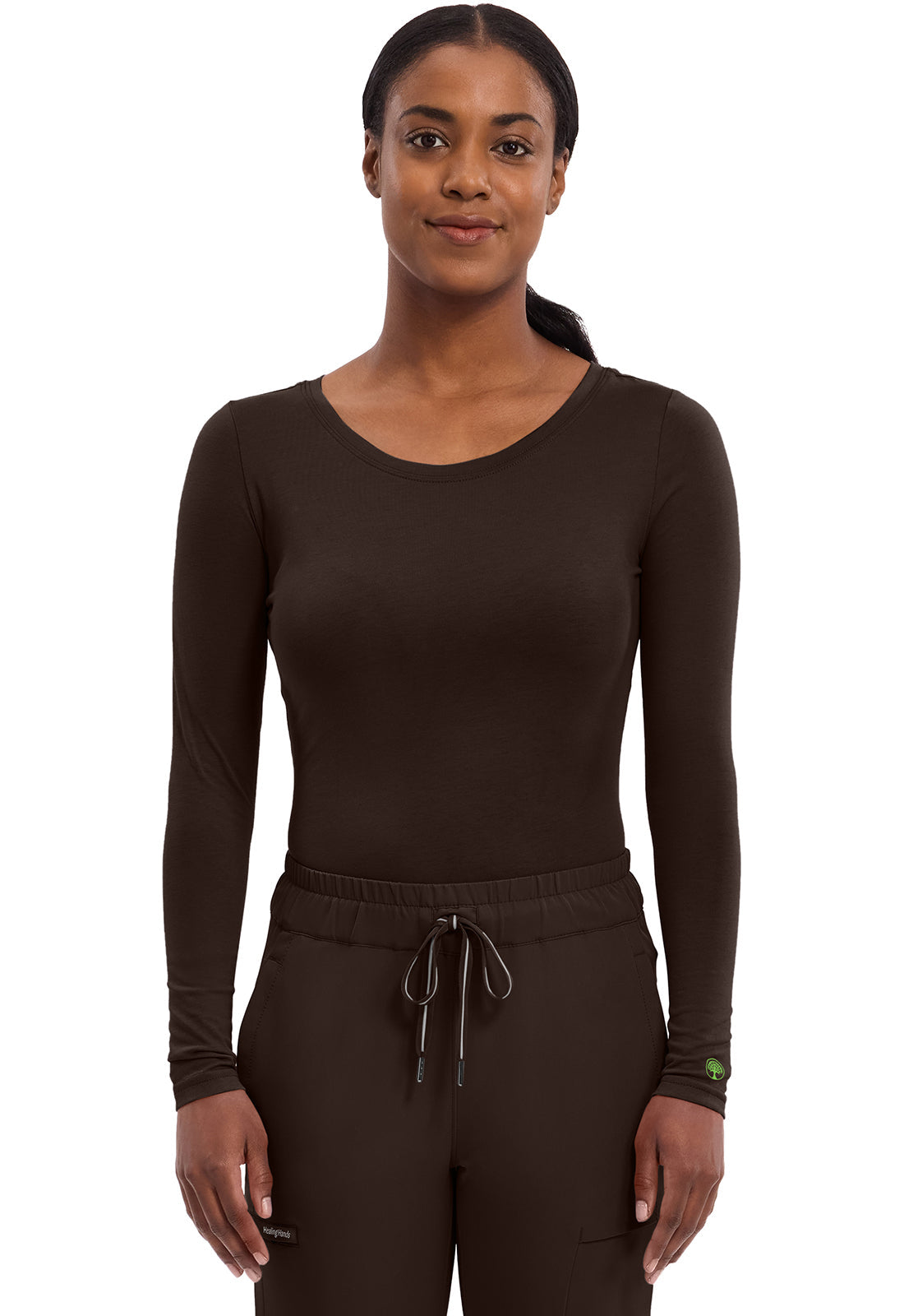 Knits 5047 Women's Melissa Scrub Top Dark Chocolate