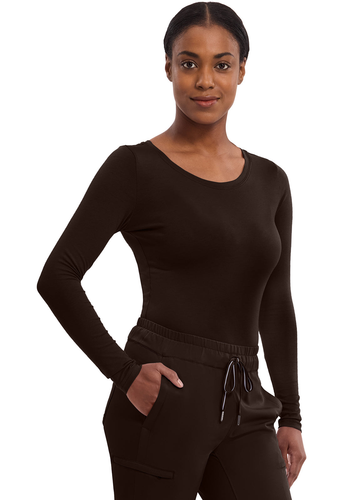 Knits 5047 Women's Melissa Scrub Top Dark Chocolate