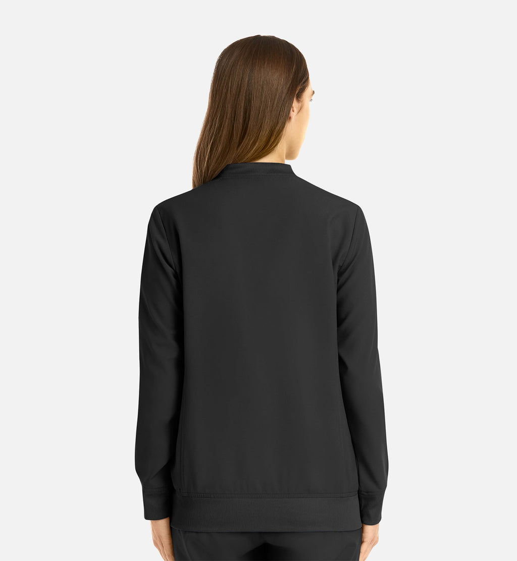 Momentum 5061 Women's Full Zip Bomber Jacket Black