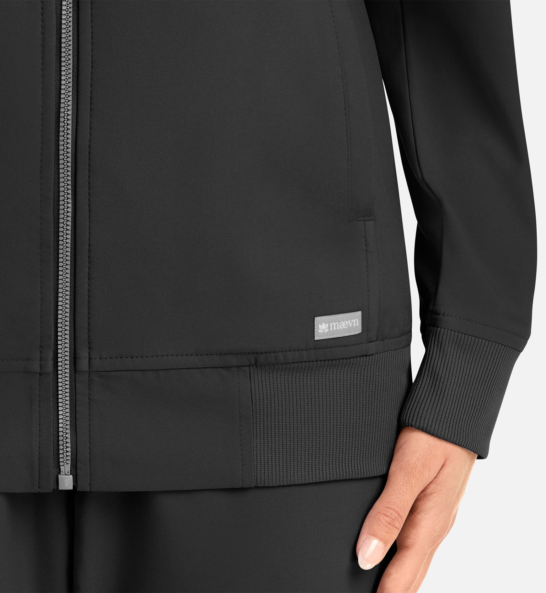 Momentum 5061 Women's Full Zip Bomber Jacket Black