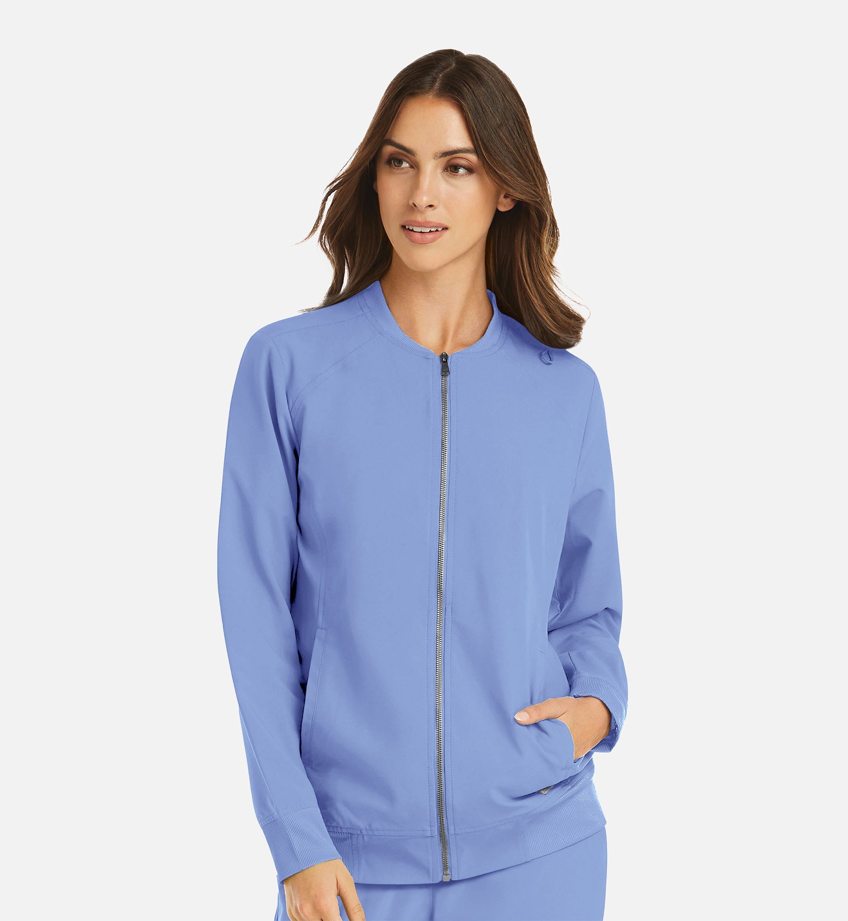 Momentum 5061 Women's Full Zip Bomber Jacket Ceil Blue