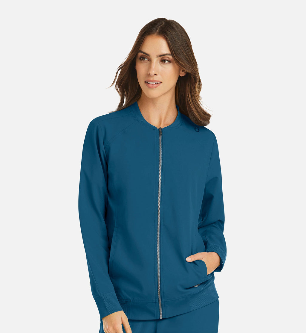Momentum 5061 Women's Full Zip Bomber Jacket Caribbean Blue
