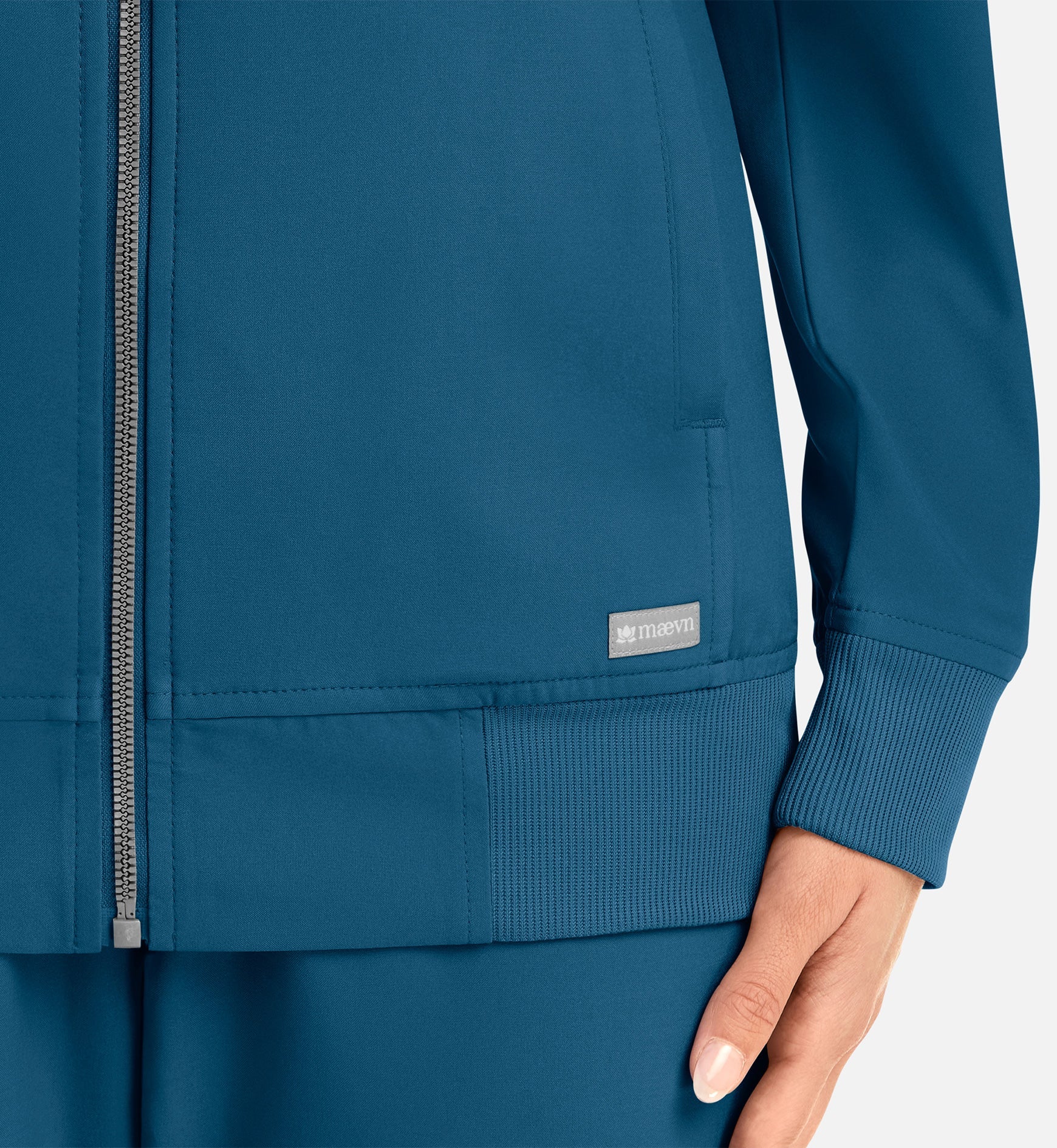 Momentum 5061 Women's Full Zip Bomber Jacket Caribbean Blue