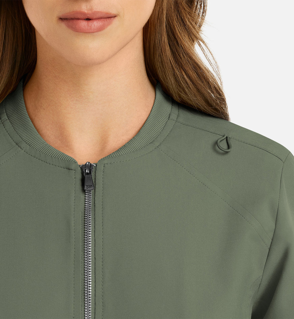 Momentum 5061 Women's Full Zip Bomber Jacket Olive