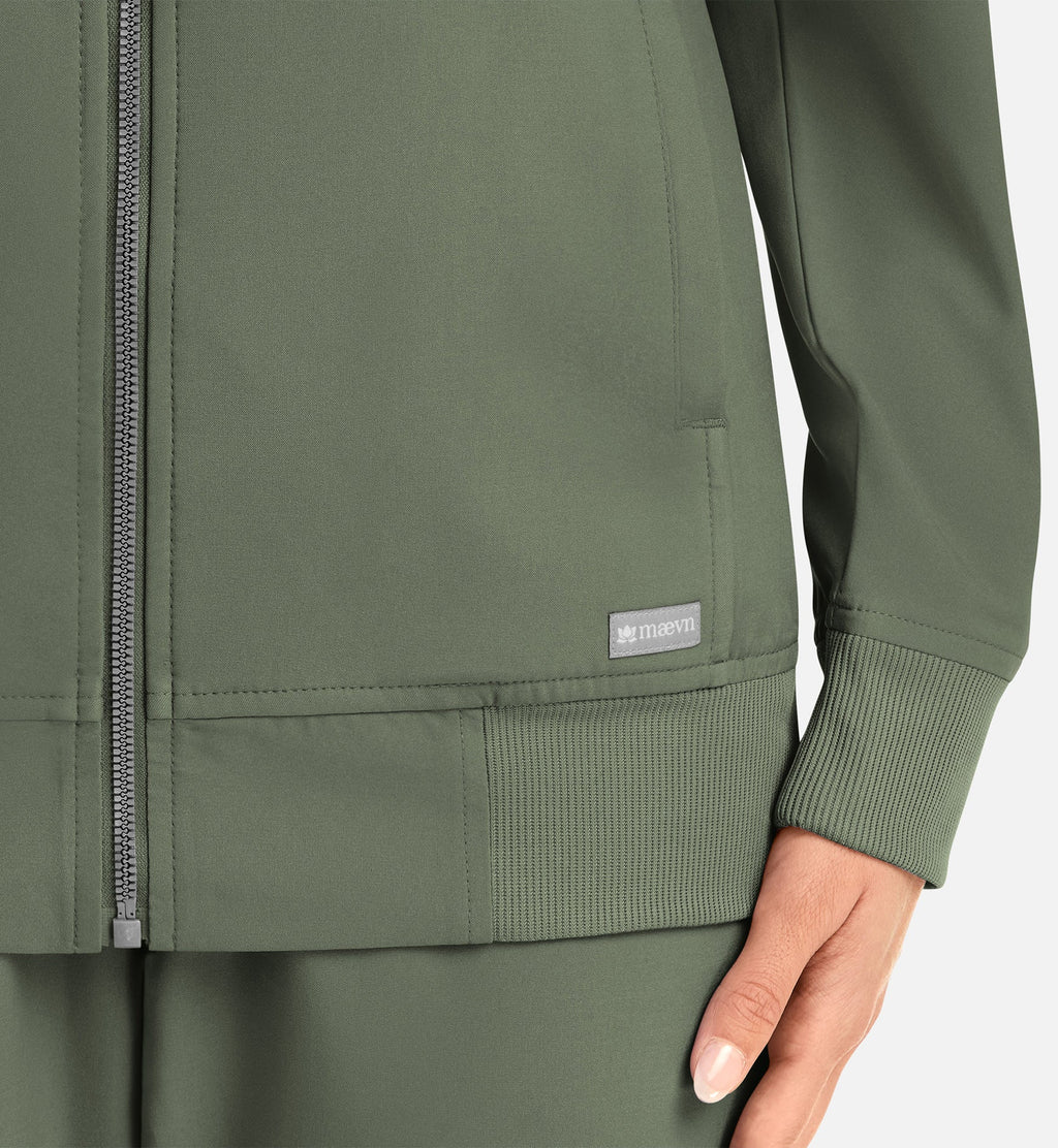 Momentum 5061 Women's Full Zip Bomber Jacket Olive