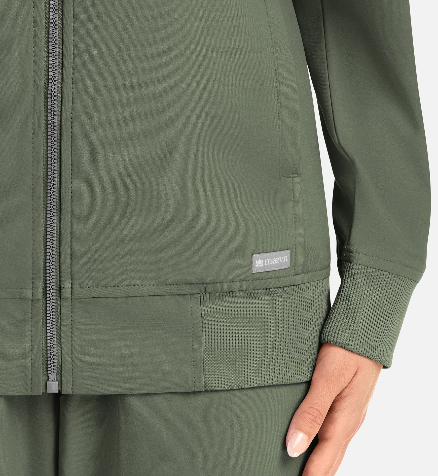 Momentum 5061 Women's Full Zip Bomber Jacket Olive