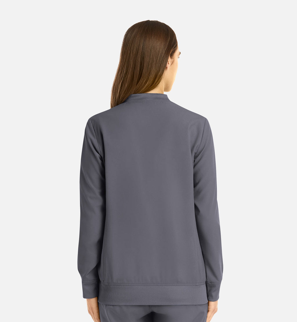 Momentum 5061 Women's Full Zip Bomber Jacket Pewter