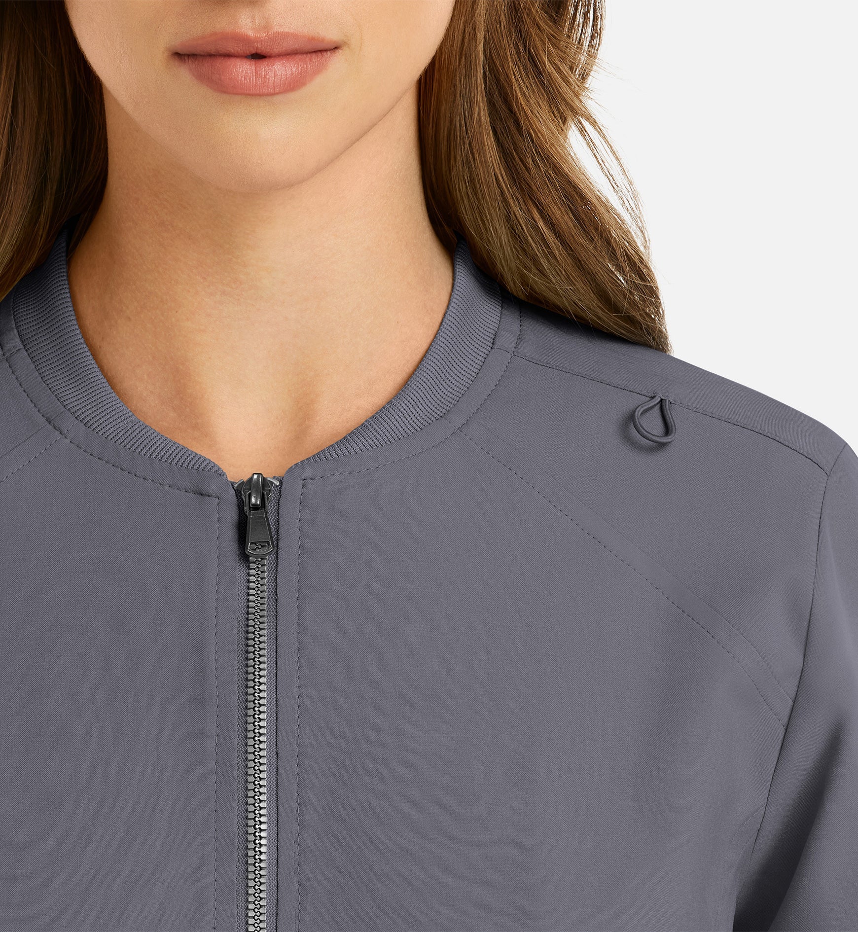 Momentum 5061 Women's Full Zip Bomber Jacket Pewter
