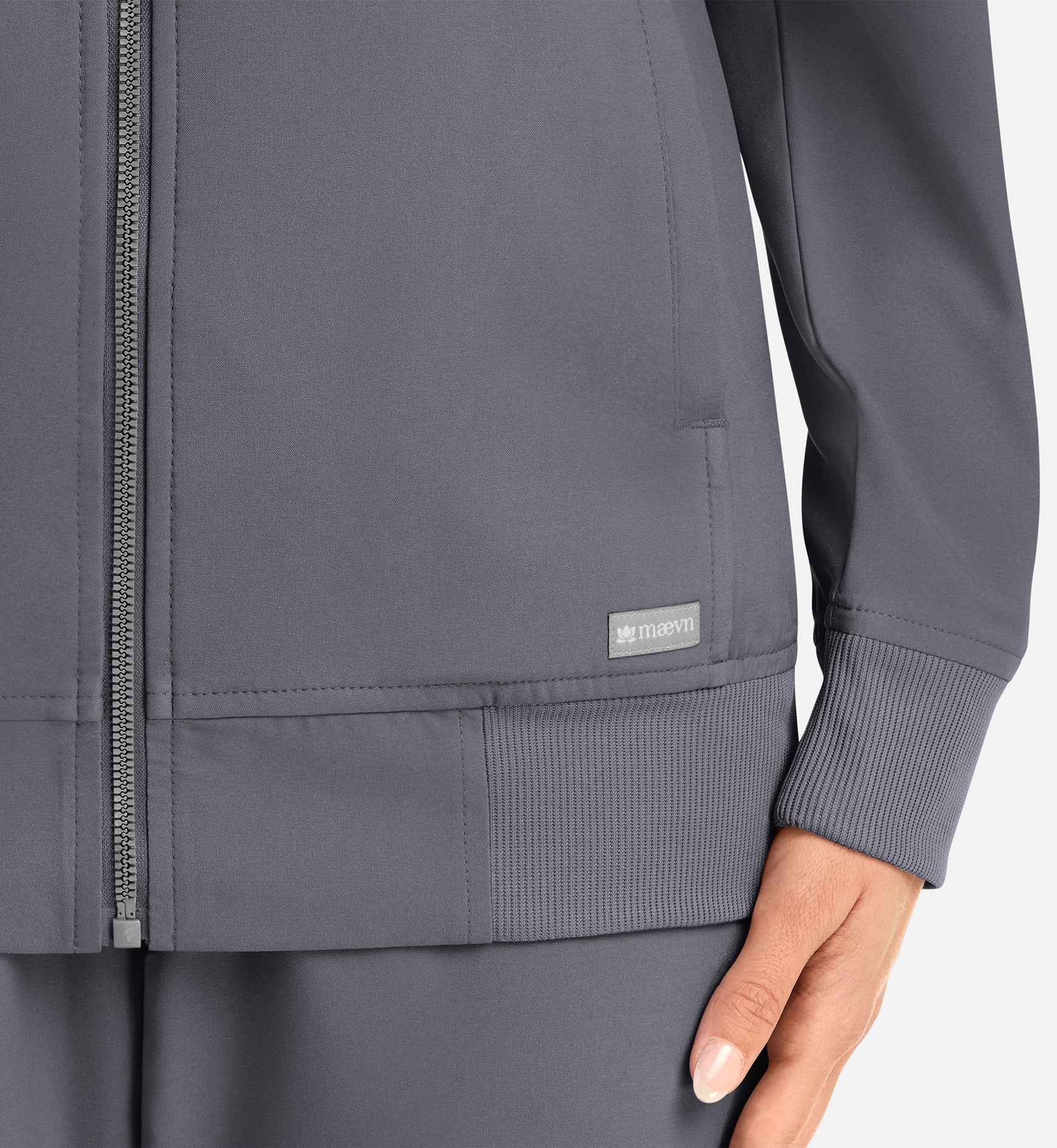 Momentum 5061 Women's Full Zip Bomber Jacket Pewter