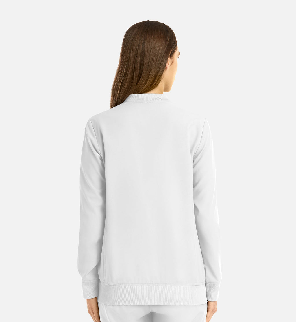 Momentum 5061 Women's Full Zip Bomber Jacket White