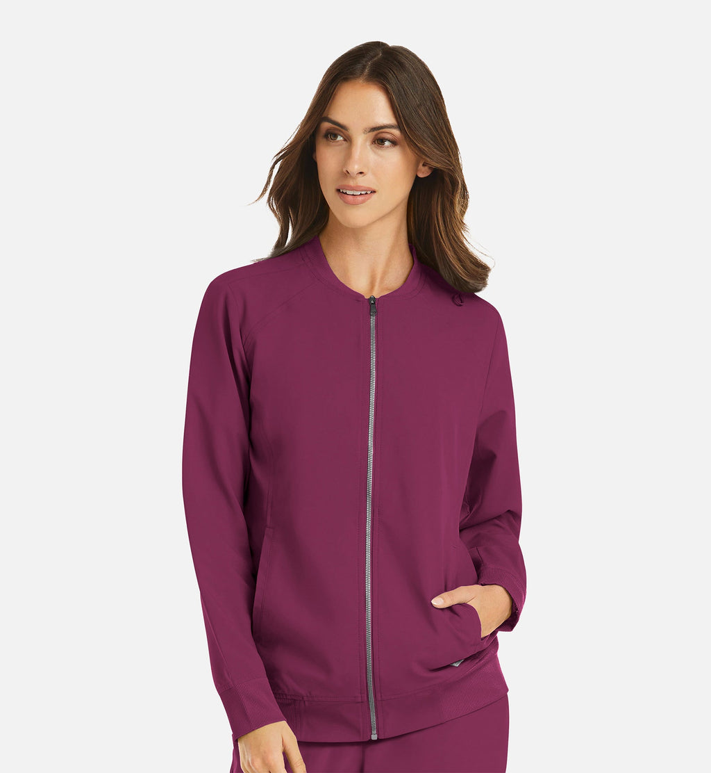 Momentum 5061 Women's Full Zip Bomber Jacket Wine