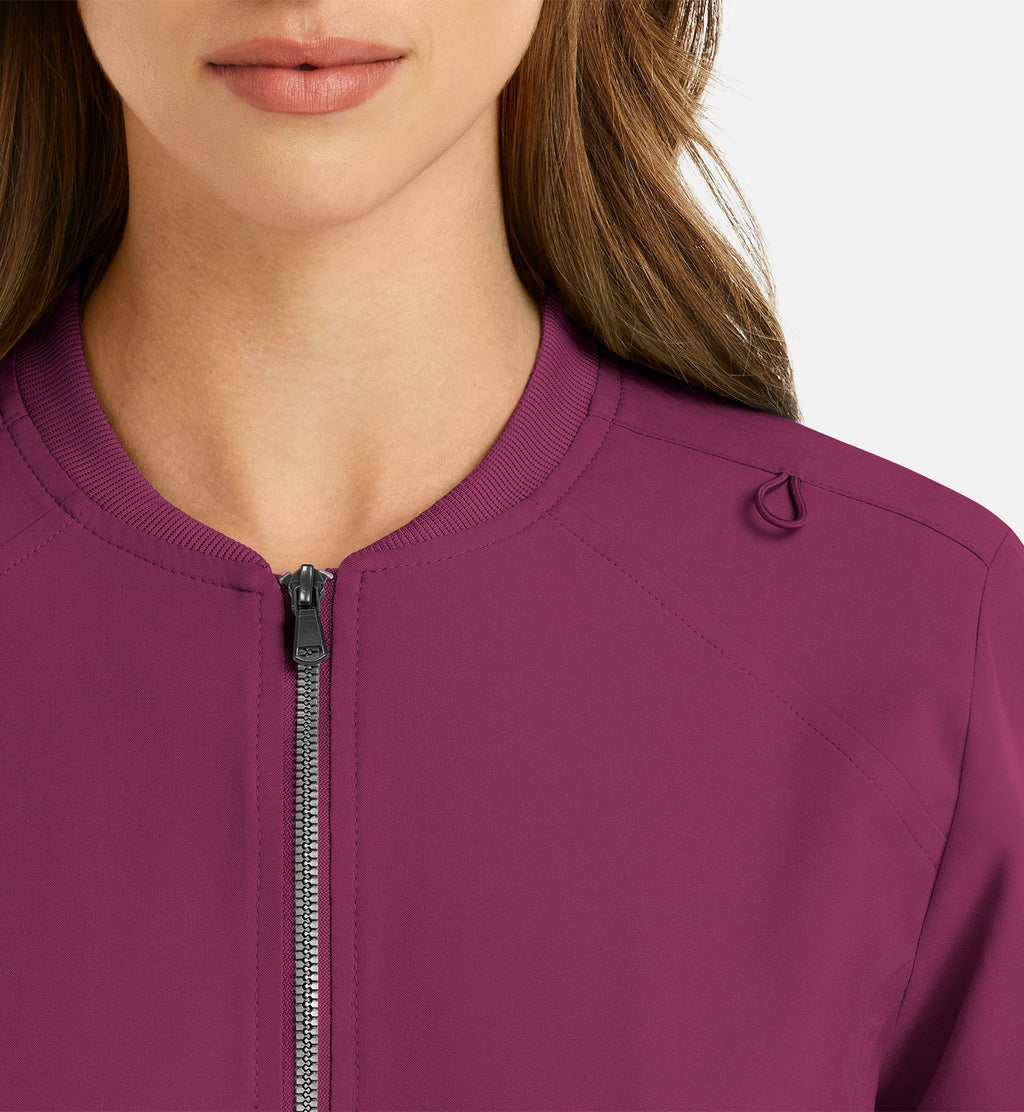 Momentum 5061 Women's Full Zip Bomber Jacket Wine